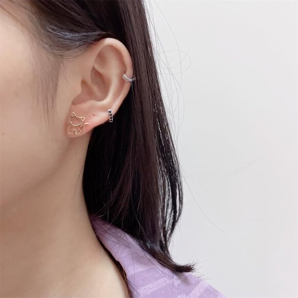 New Zenro Teen Girls Cute Animal Cartilage Pierced Hypoallergenic Stud Earrings - Picture 5 of 6